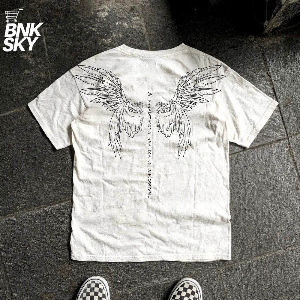 Wing Art Print Oversize Short Sleeve T-Shirt WN16716