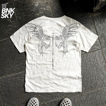Wing Art Print Oversize Short Sleeve T-Shirt WN16716