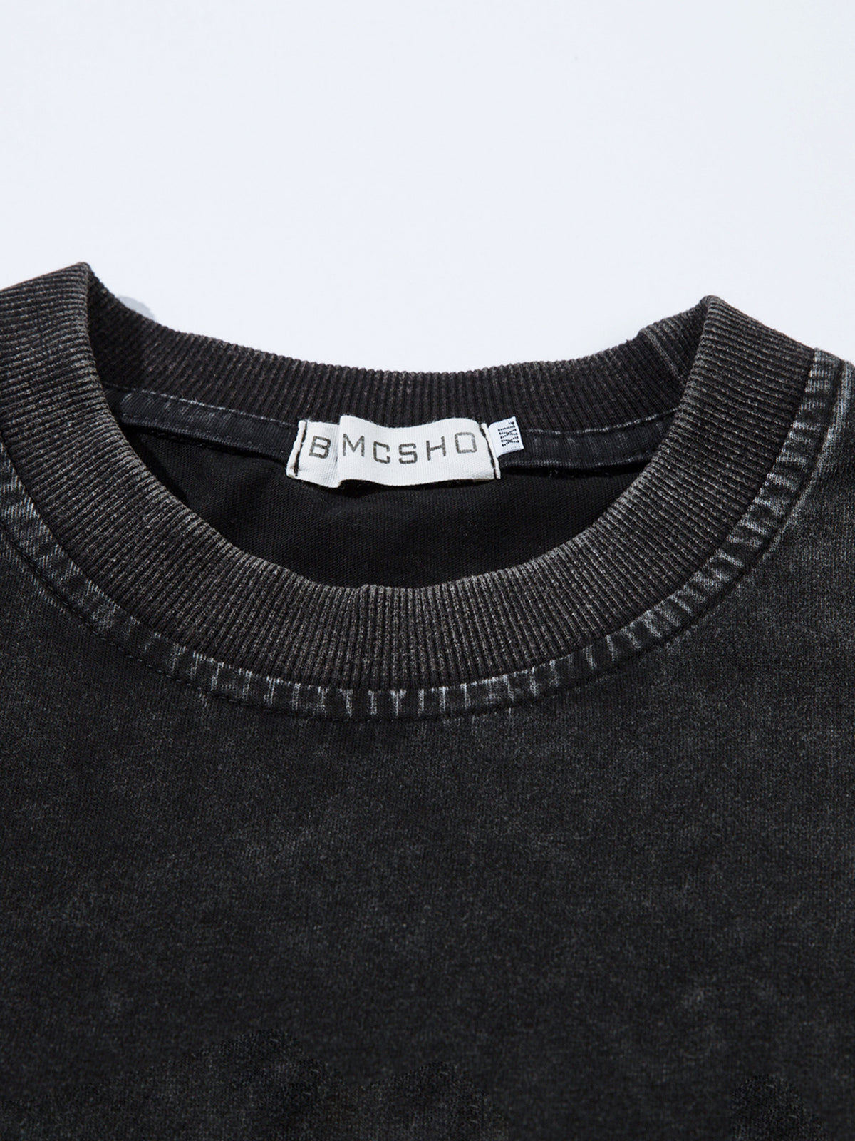 Washed Thorn Letter Print Short Sleeve T-Shirt WN26870