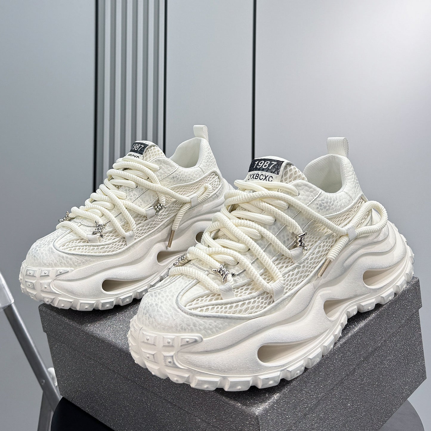 Chunky Platform Height Increase Breathable Sneakers WN24790