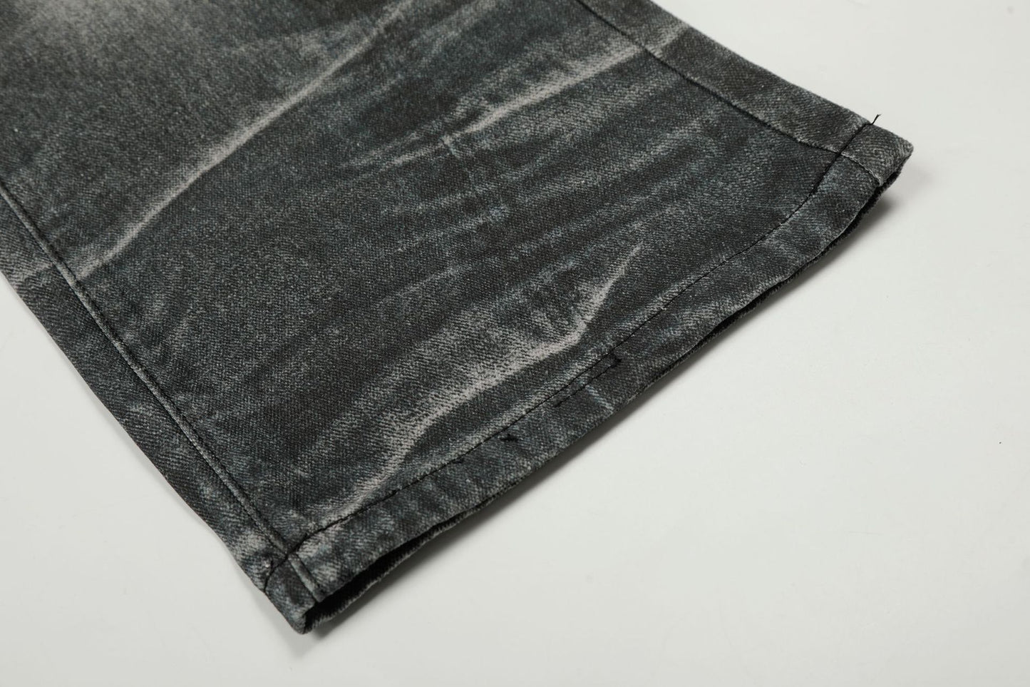 Washed Whisker Straight Denim Jeans WN26074