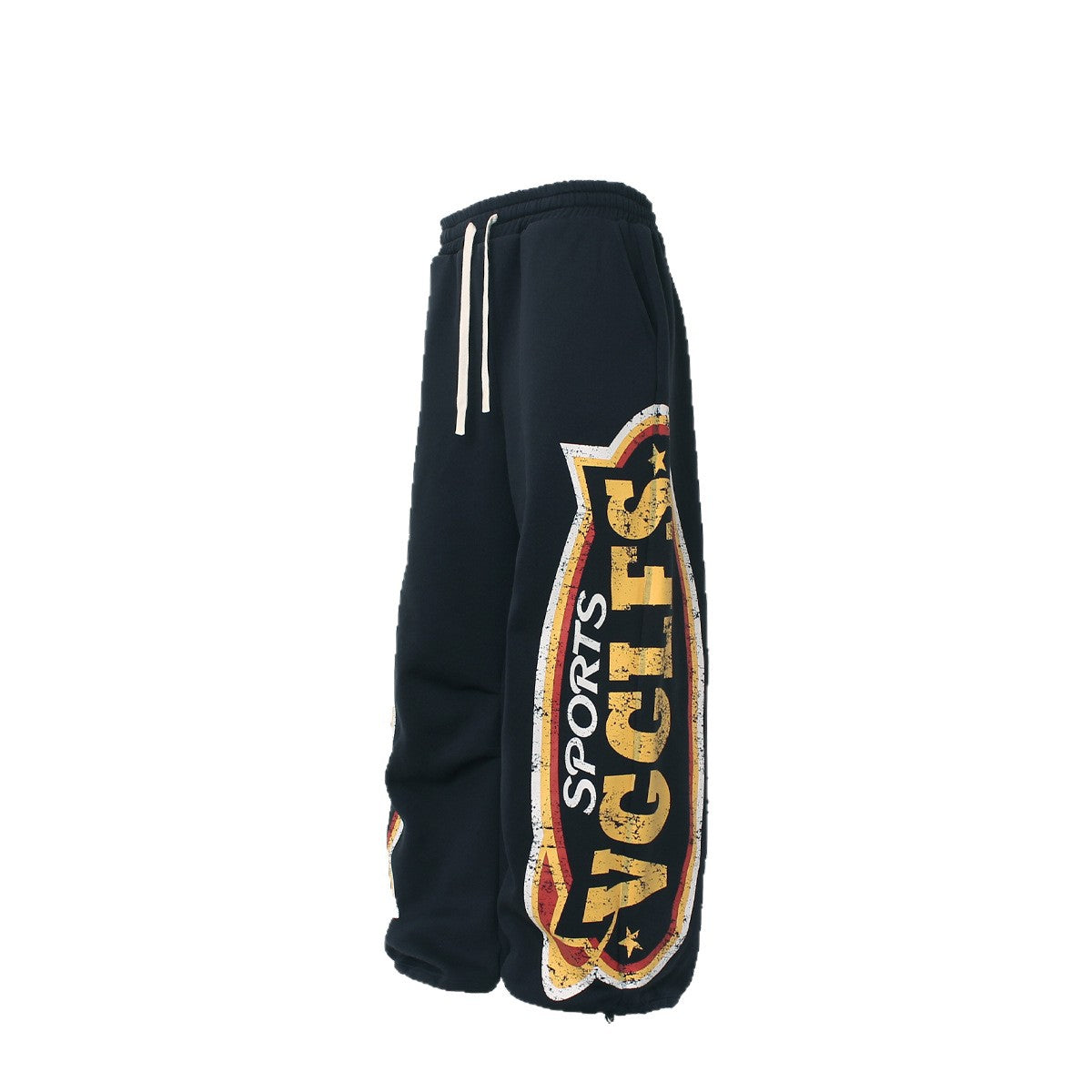 Cracked Letter Print Sweat Pants WN26418