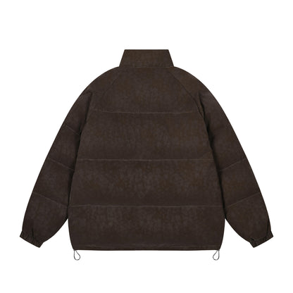 Letter Embroidery Stripe Puffer Jacket WN11494