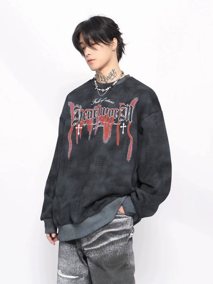 Washed Oversize Pullover Sweatshirt WN10900