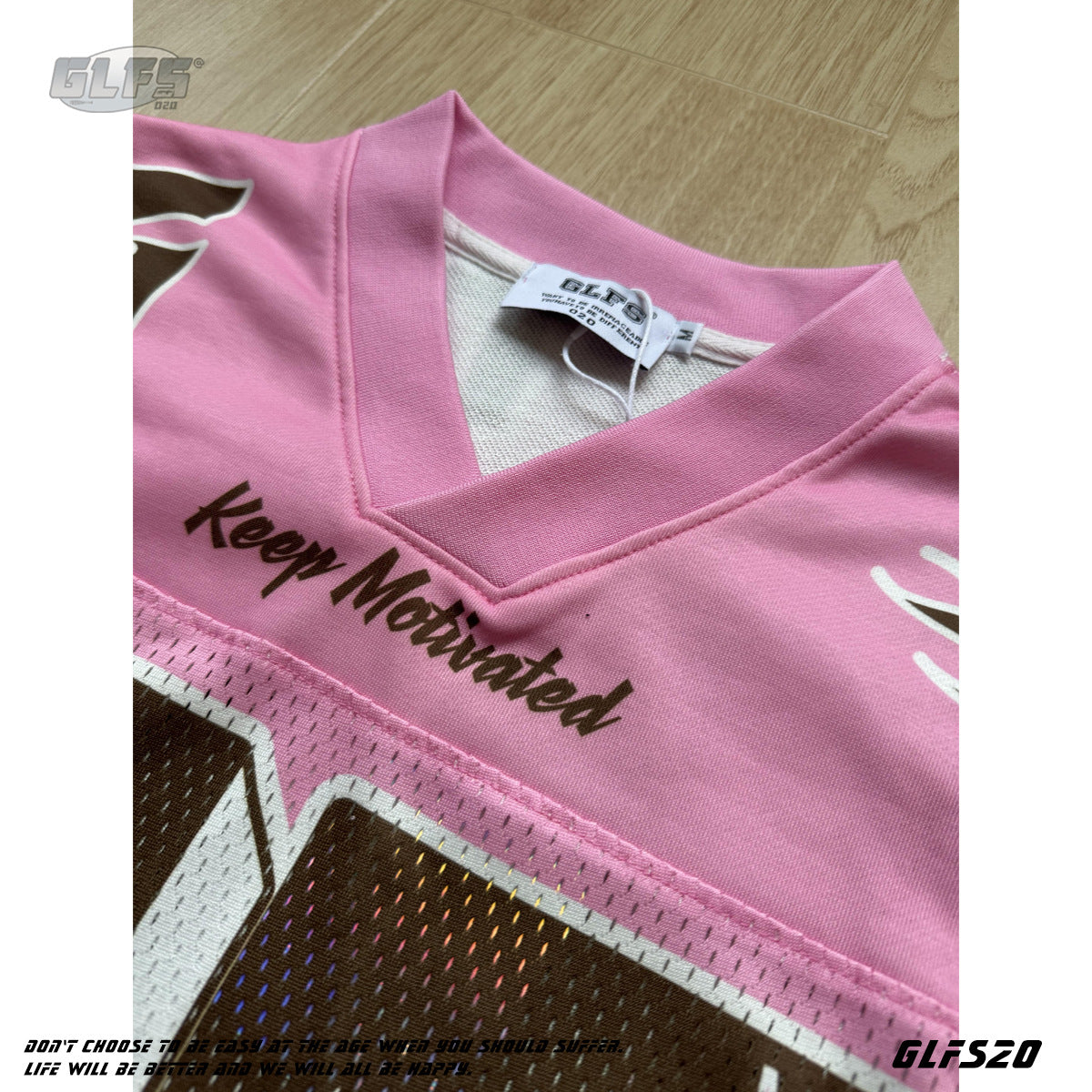 Flame Number 77 Breathable Mesh V-Neck Long Sleeve T-Shirt WN26550