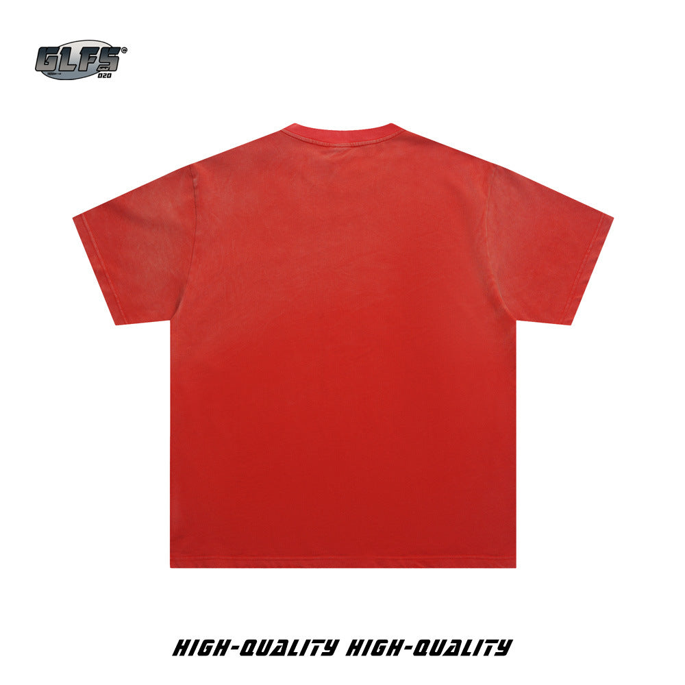 Washed Digital Graphic Short Sleeve T-Shirt WN26511
