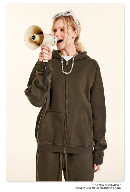 Oversize Zipper Hoodie & Pants Setup WN9959-K