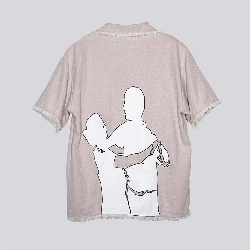 Graphic Print Fringe Design Short Sleeve Shirt WN19012