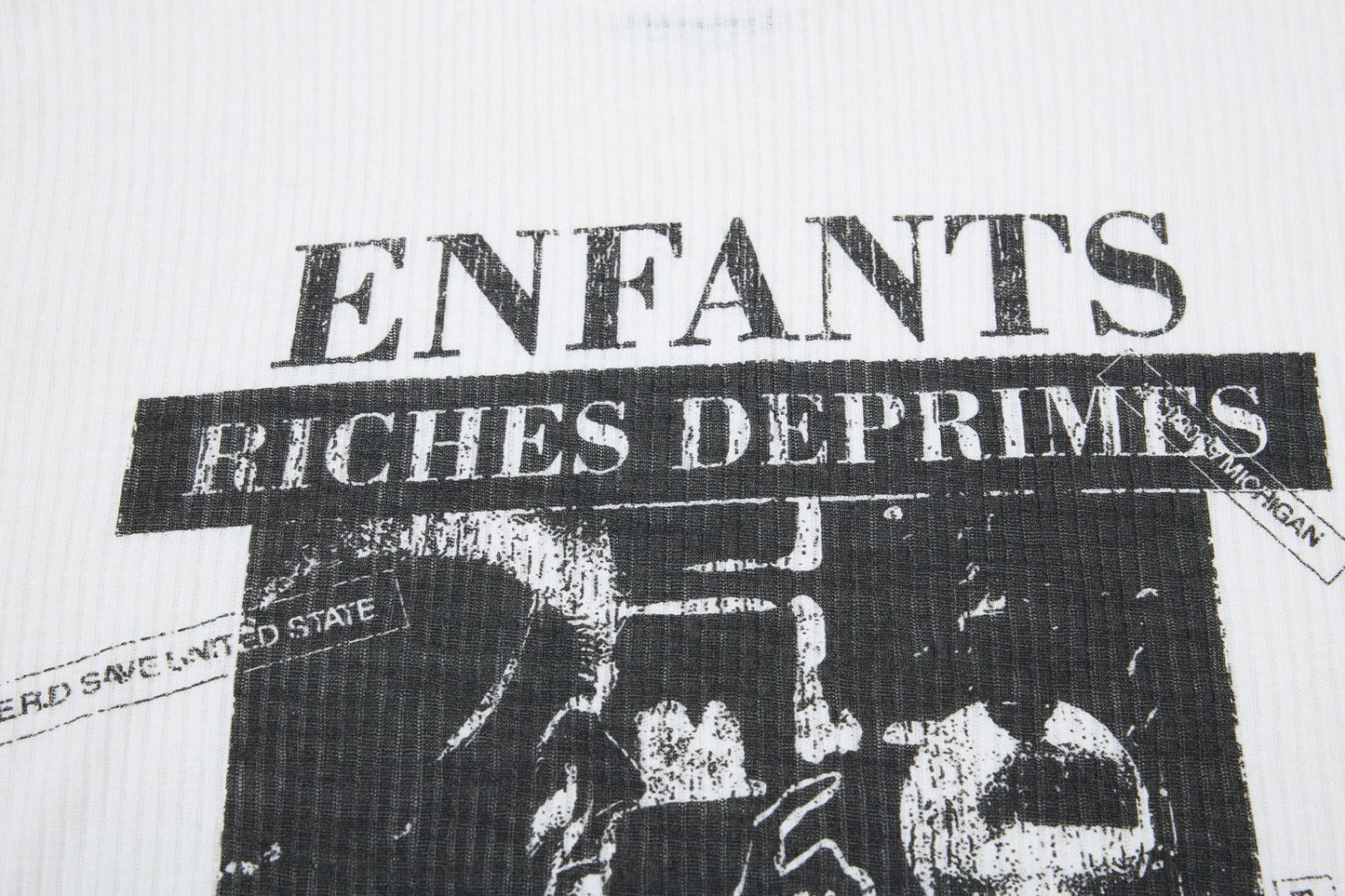 Ribbed Graphic Art Print Short Sleeve T-Shirt WN26030