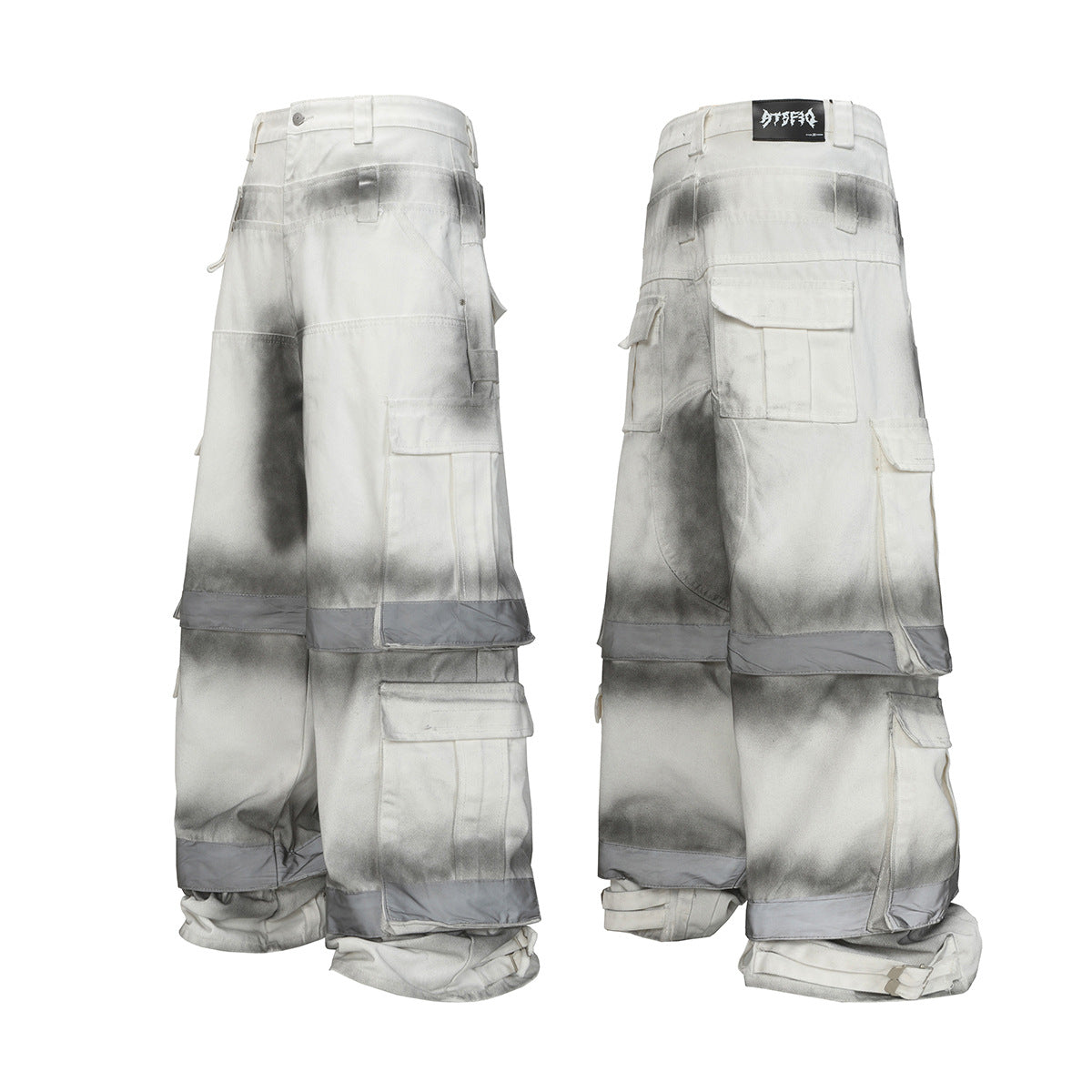 Spray Print Wide Leg Cargo Pants WN23110