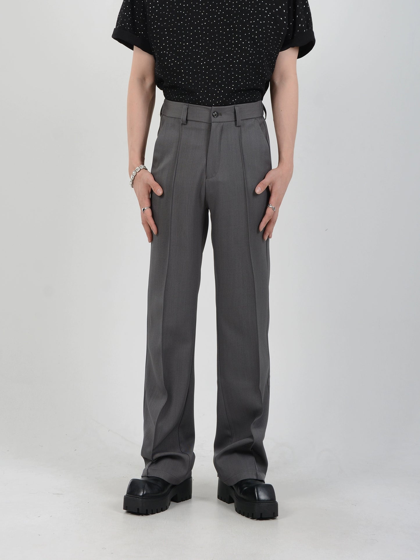 Elasric Waist Straight Trousers WN7144