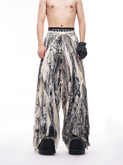 Graffiti Design Wide Leg Pants WN11727