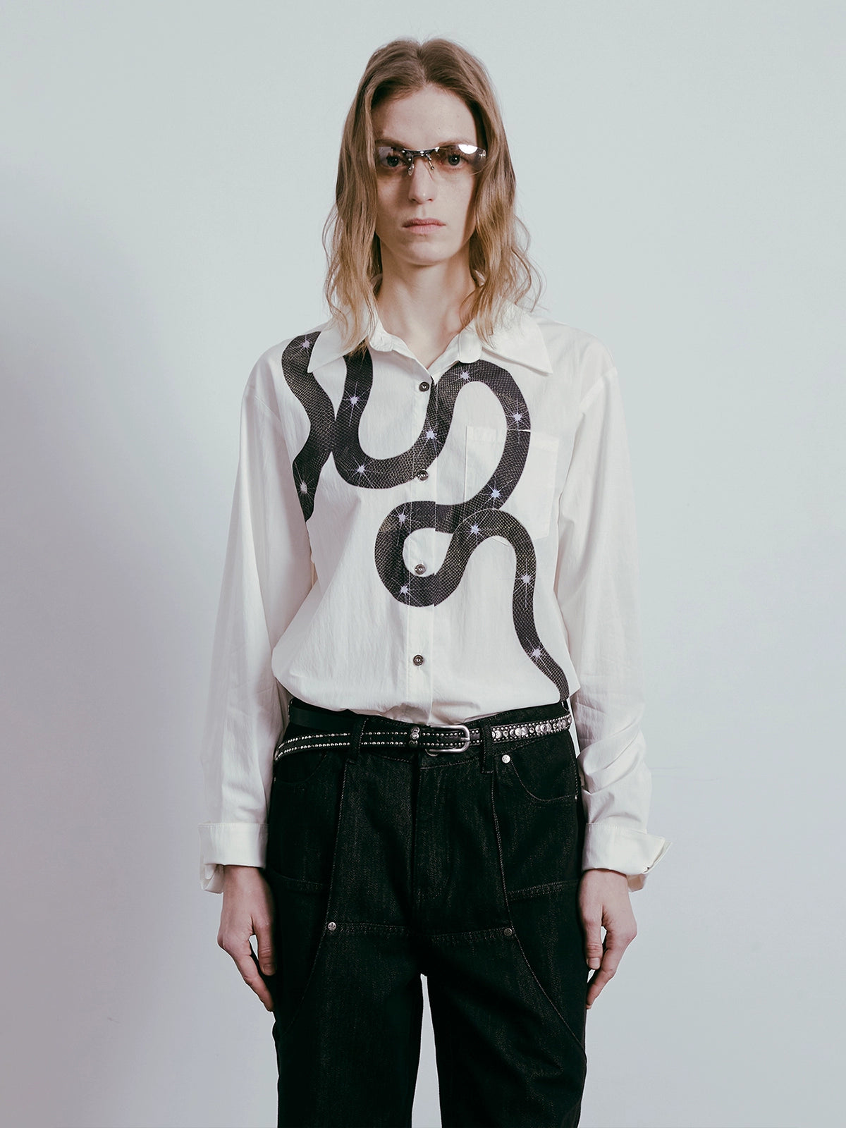 Snake Print Long Sleeve Shirt WN19029