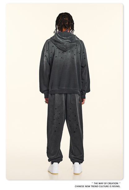 Graffiti Print Oversize Zipper Hoodie WN9936