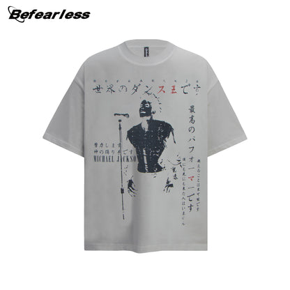Washed Singer Graphic Oversize Short Sleeve T-Shirt WN26377
