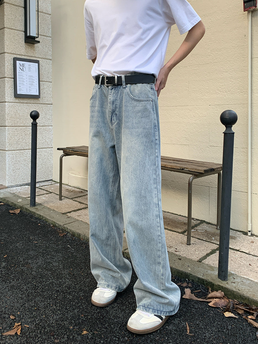 Light-Wash Wide Leg Denim Jeans WN24856