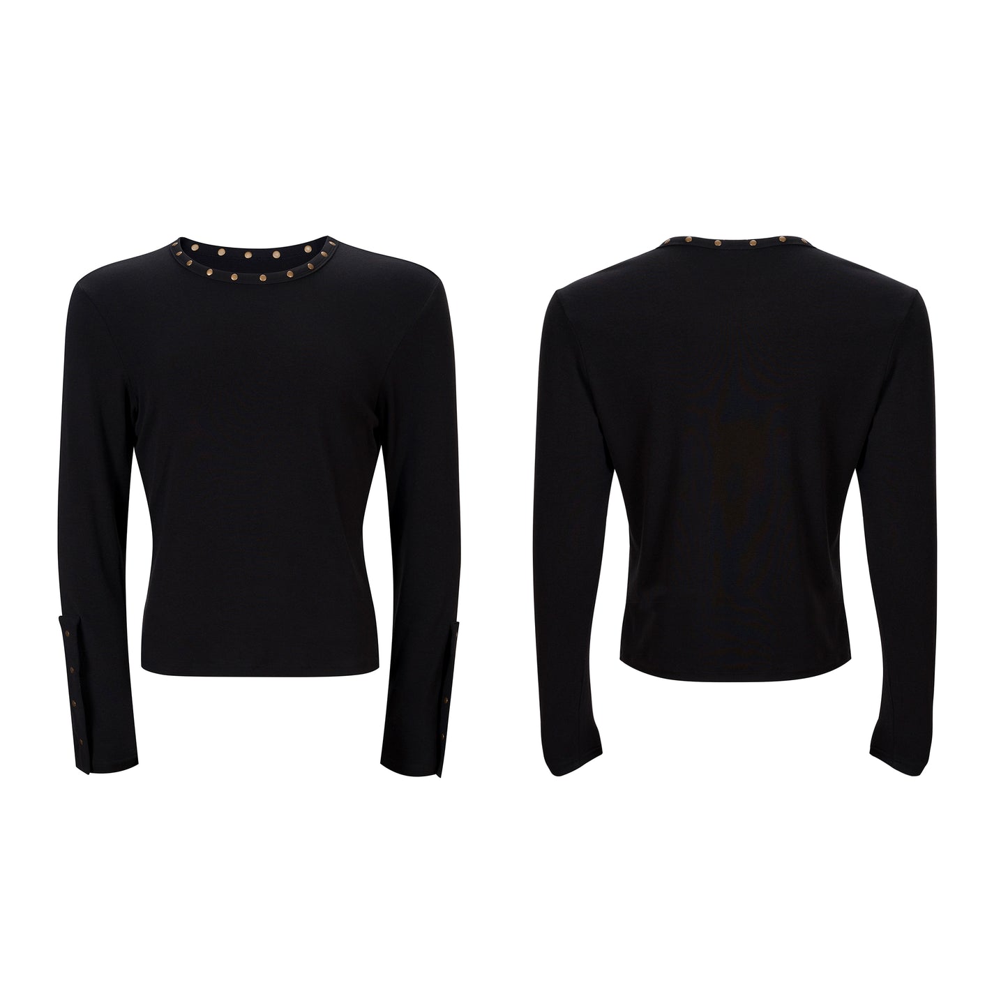 Metal Stud Design Long Sleeve T-Shirt WN21816