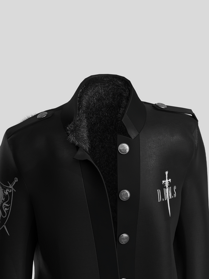 Standing-Collar Military Cross Multi-Button Jacket WN27159