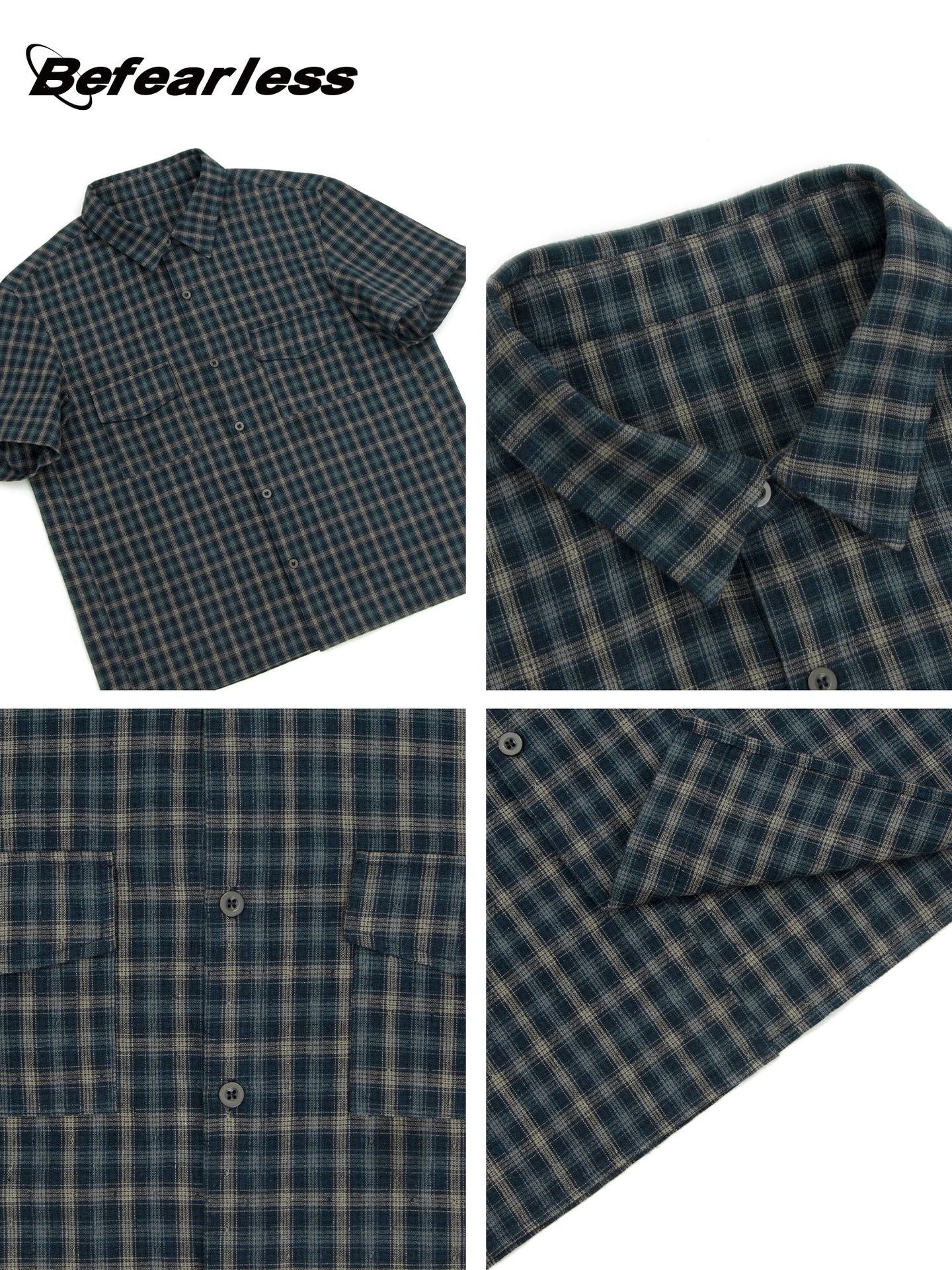 Plaid Pocket Boxy Fit Short Sleeve Shirt WN26242