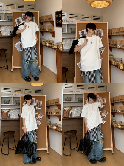 Metal Detail Oversize Short Sleeve T-Shirt WN19849