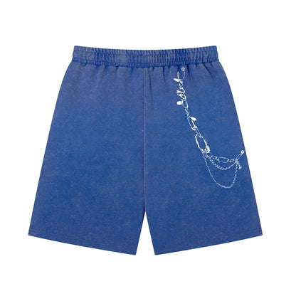 Heavyweight Washed Chain Print Half Pants WN26881