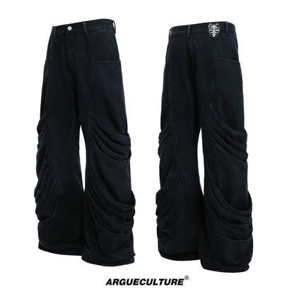 Heavy Craft Deconstruct Wash Stacked Straight Denim Jeans WN23327