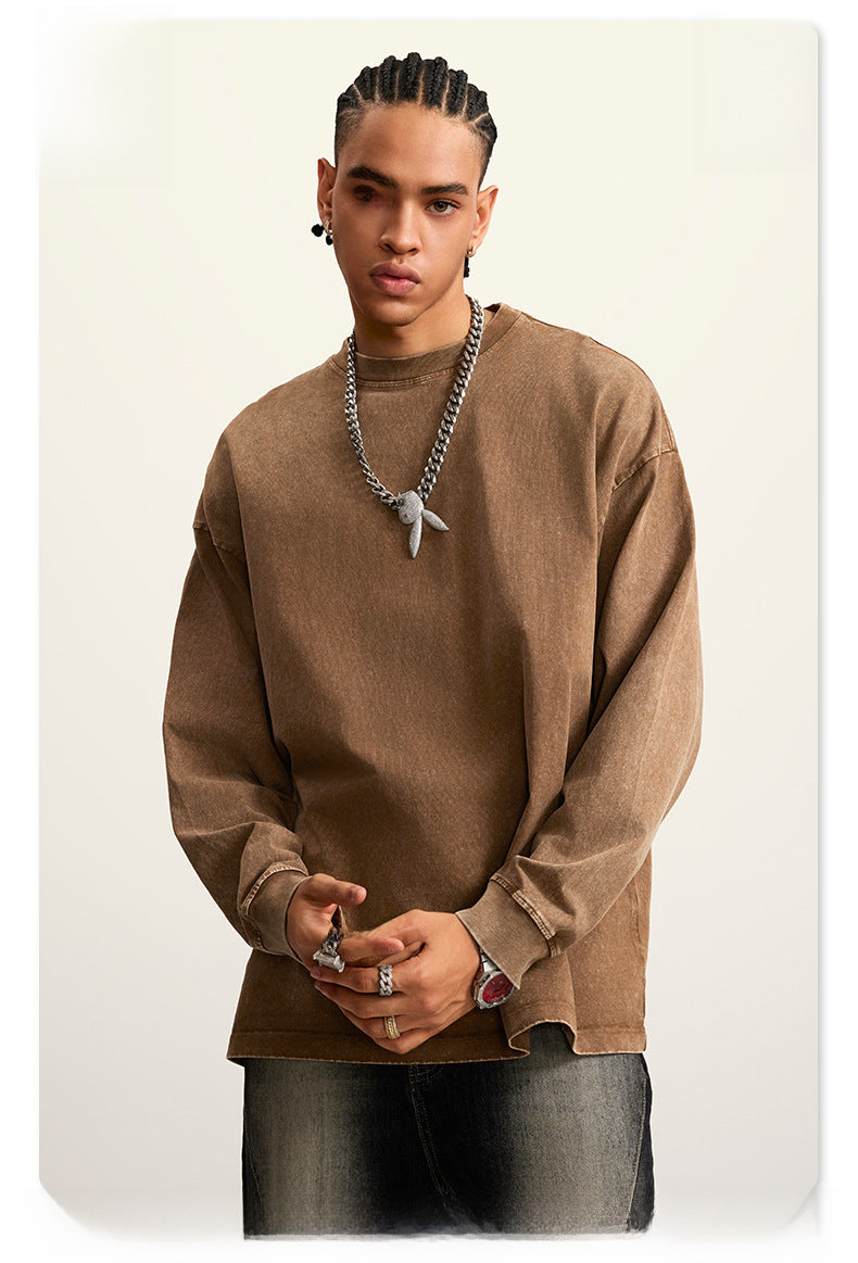 Oversize Washed Long-sleeve t-shirt WN6053