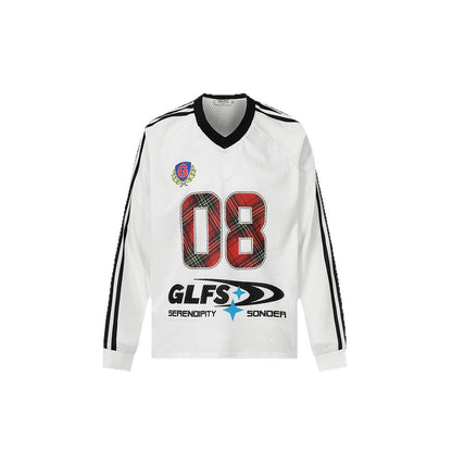 Oversize Mesh Sporty Number Long Sleeve T-Shirt WN26536