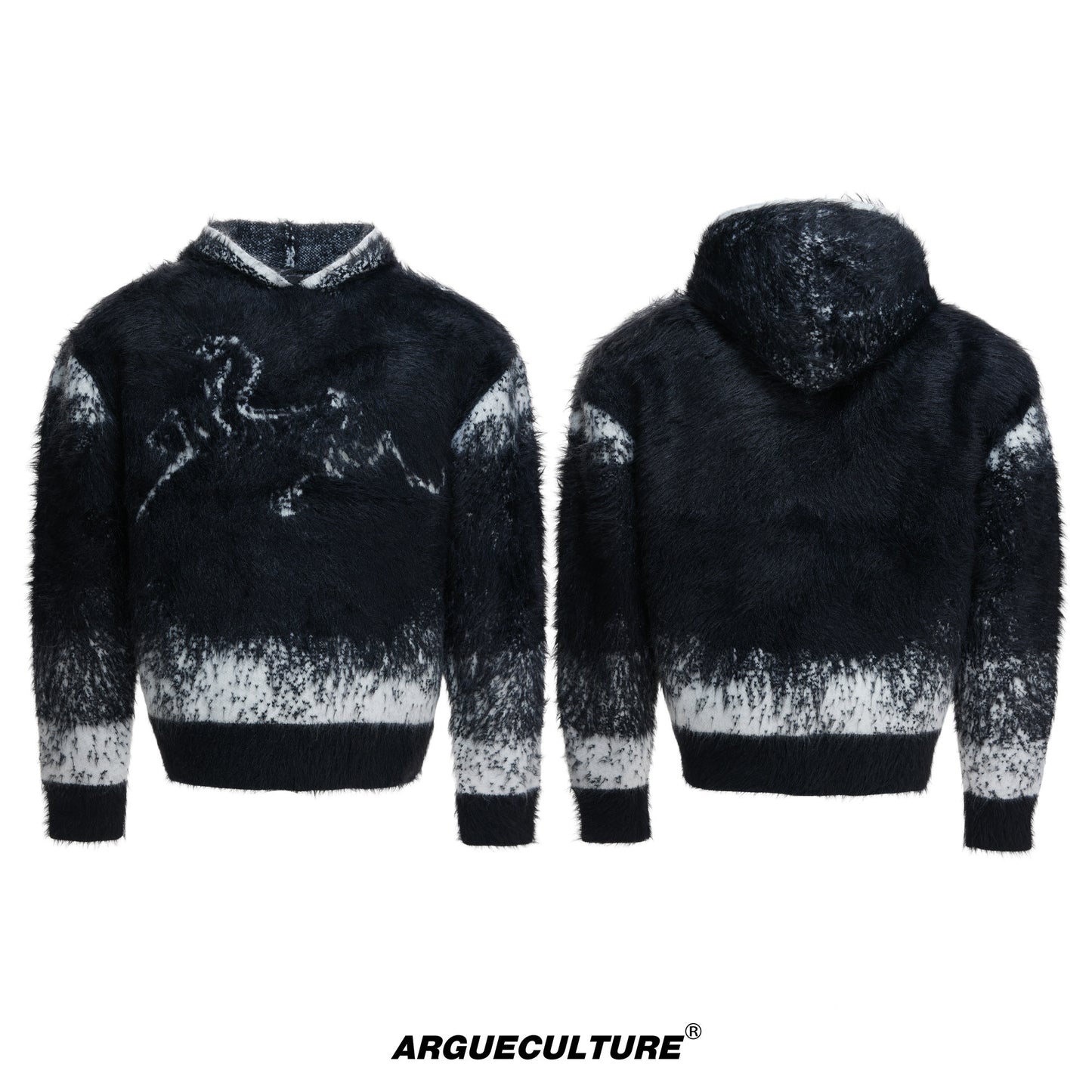 Fake Mink Fur Oversize Hooded Sweater WN23542