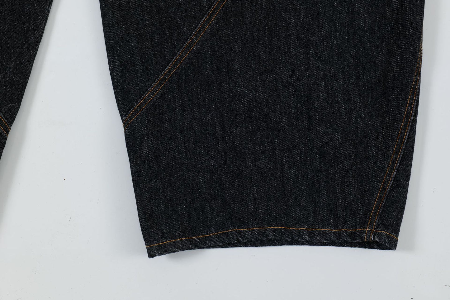 Patchwork Washed Straight-Leg Denim Jeans WN11327