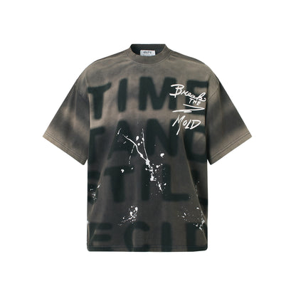 Washed Gradient Oversize Short Sleeve T-Shirt WN25833