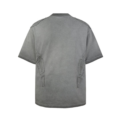 Utility Patchwork Washed Damage Short Sleeve T-Shirt WN25676