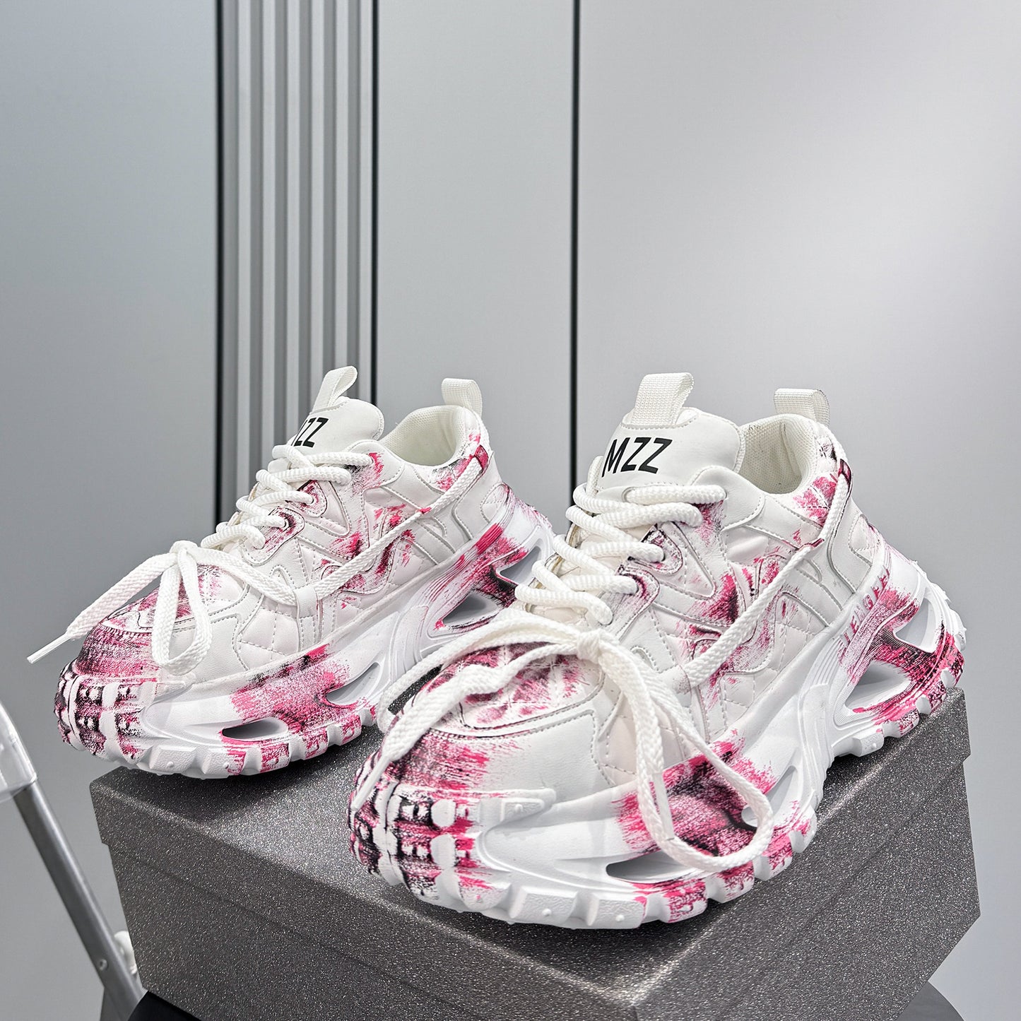 Paint Splash Air Sole Chunky Sole Sneakers WN24648