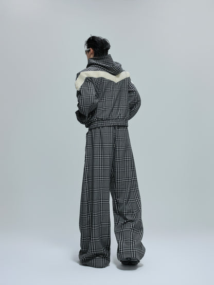 Reversible Houndstooth Pearl Design Hoodie & Pants Setup WN21703