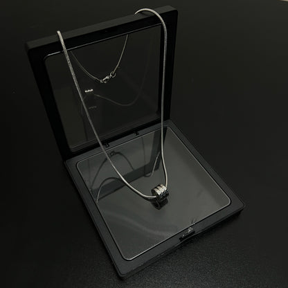 Cylinder Pendant Snake Bone Titanium Steel Necklace WN19241