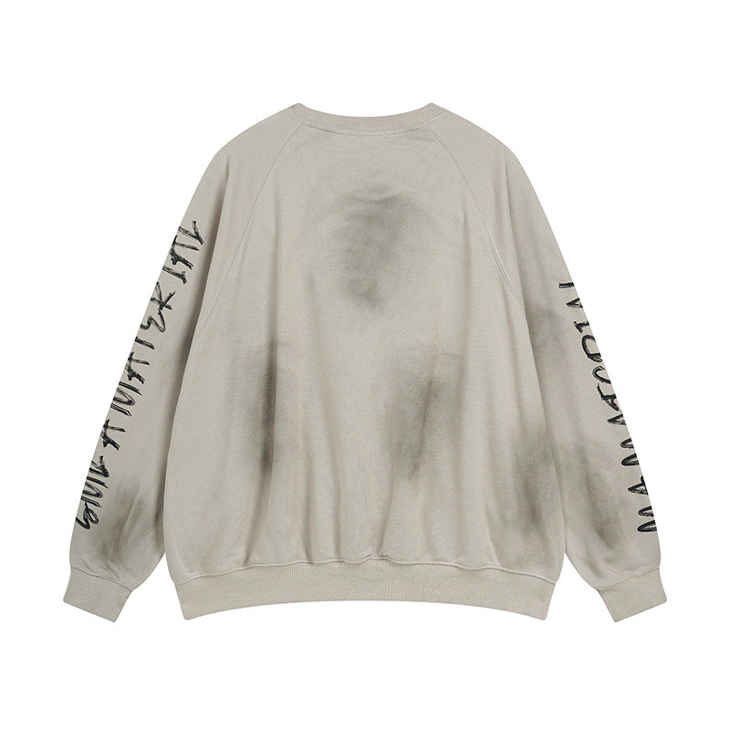 Dirty Washed Logo Print Sweatshirt WN25789