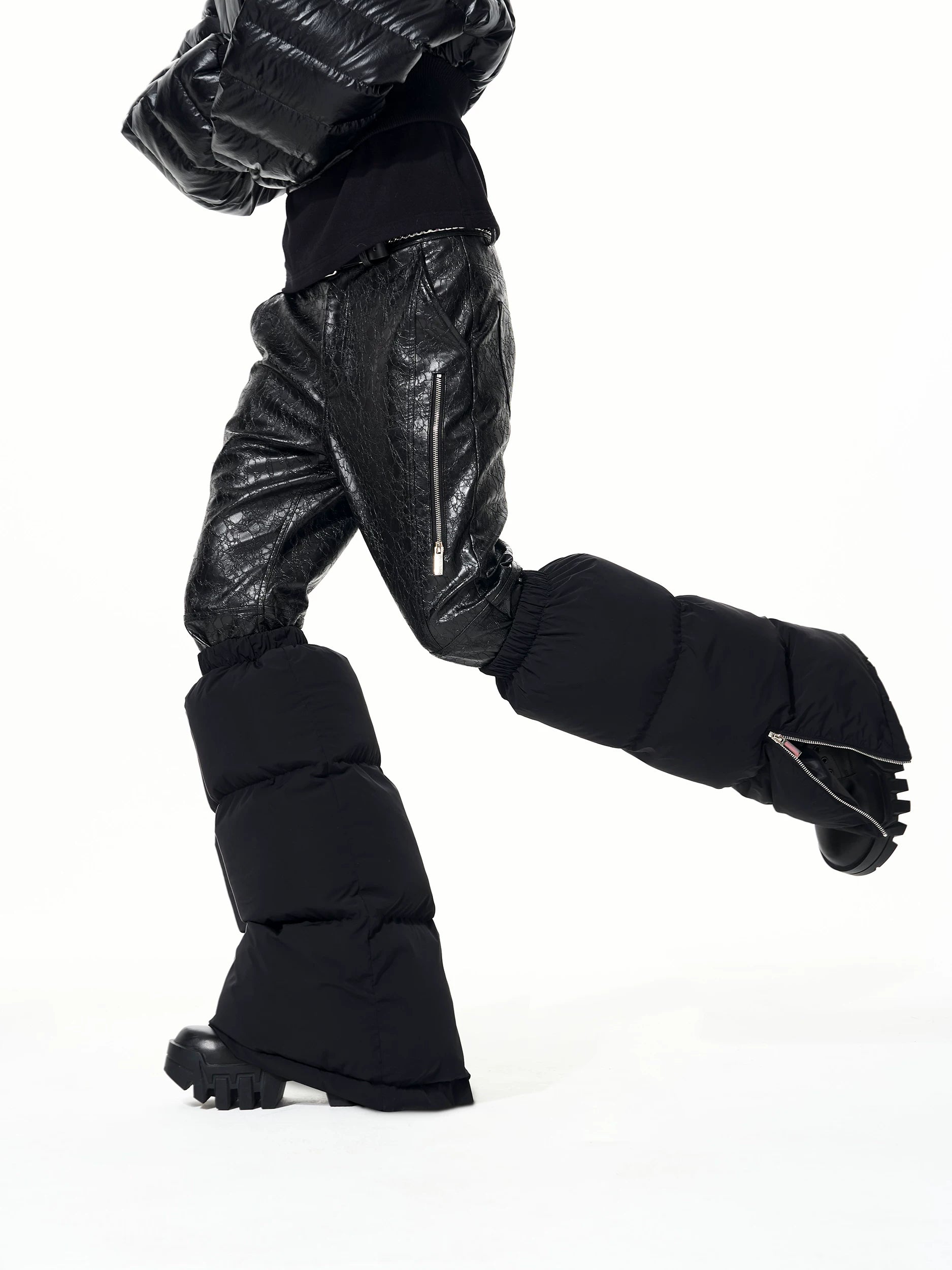 Fleece Lining Side Zipper Leg Warmers WN22700