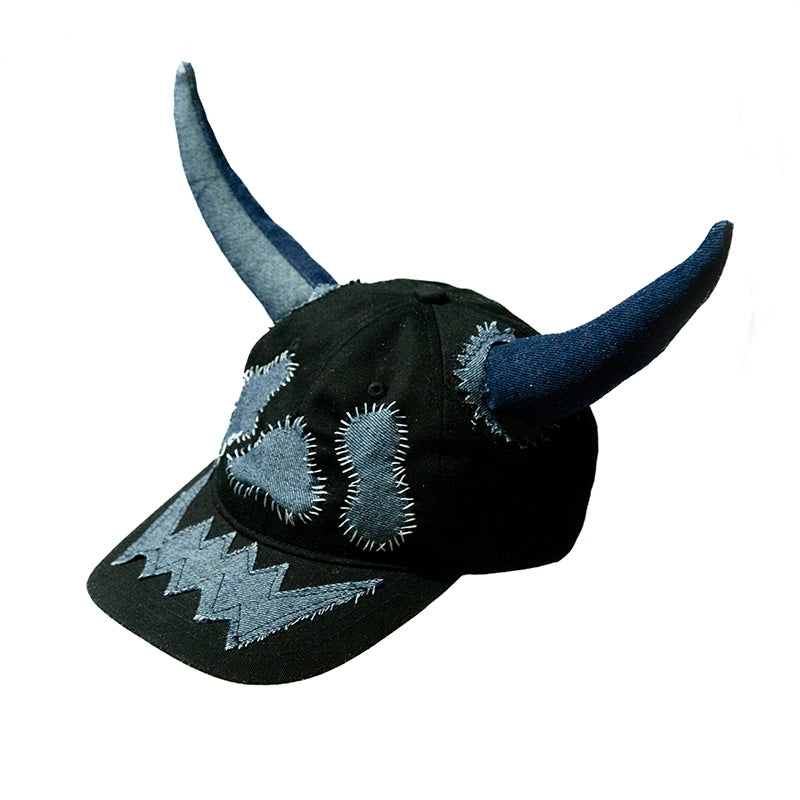 Horn Patchwork Curved-Brim Cap WN21093