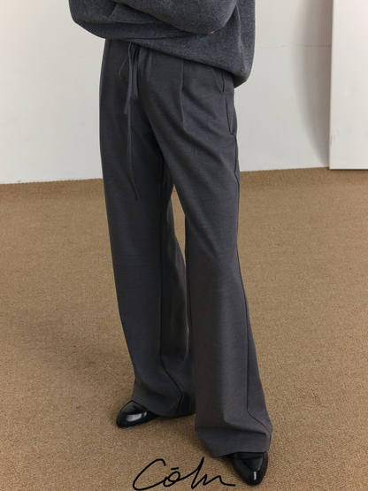 Drawstring Waist Flare Trousers WN21669