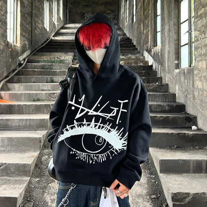 Eye Art Print Oversize Hoodie WN24083