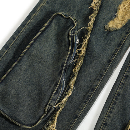 Damage Washed Denim Jeans WN11288