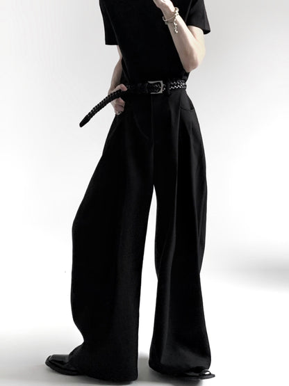 High-Waist A-Line Draping Wide Leg Trousers WN15430