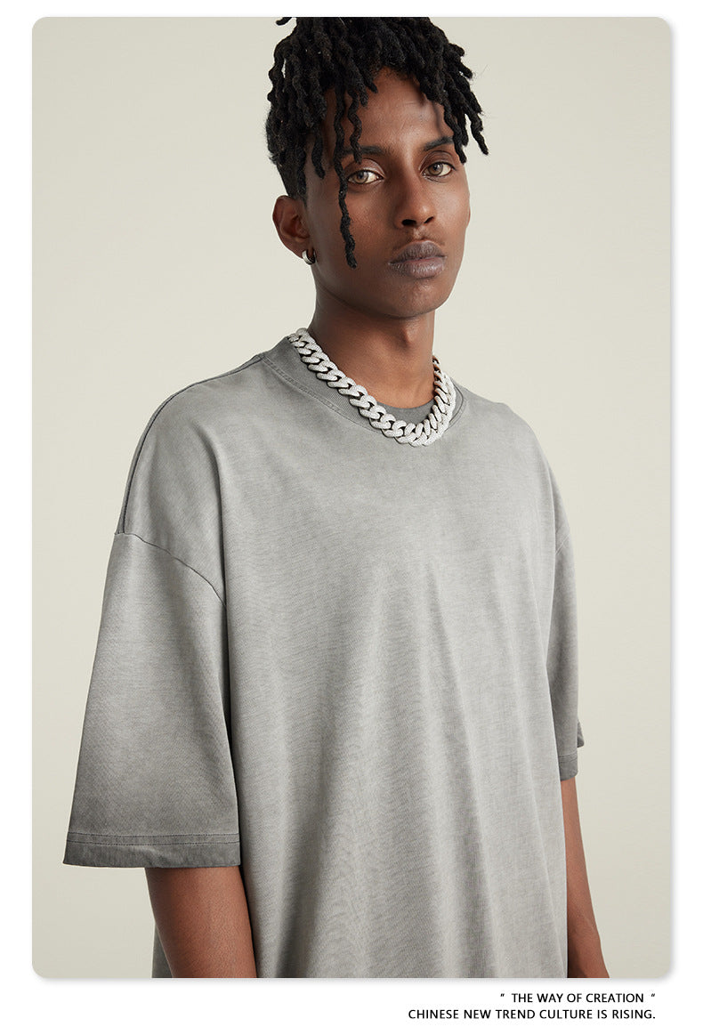 Washed Gradient Pure Cotton Sleeveless T-Shirt WN6075