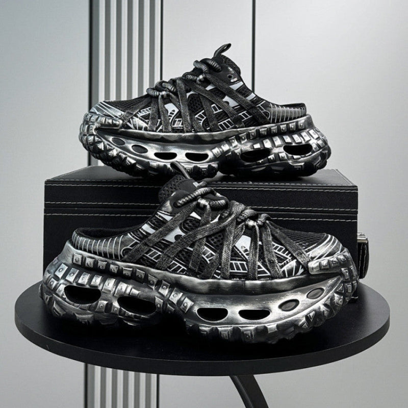 Strap Air Sole Chunky Sole Slip-On Shoes WN24696