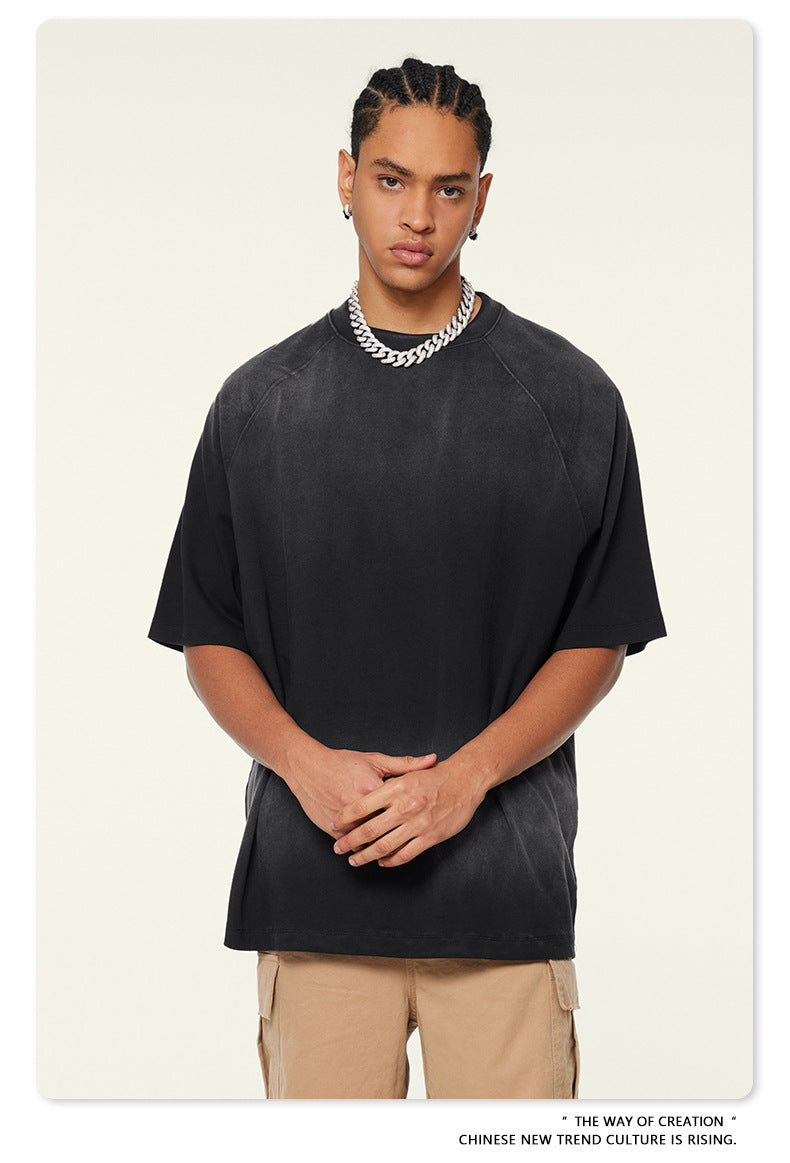 Washed Gradient Raglan Sleeve T-Shirt WN6065