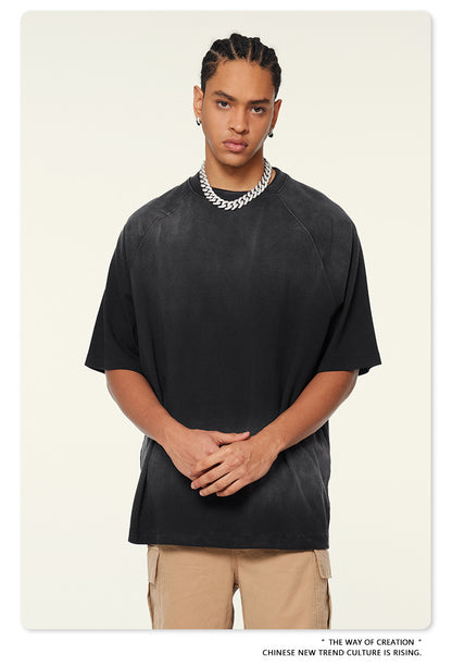 Washed Gradient Raglan Sleeve T-Shirt WN6065