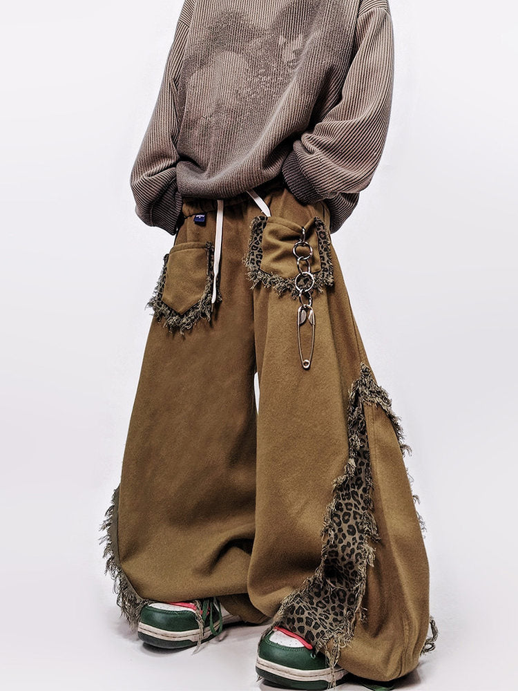 Fringe Multi-Pocket Wide Leg Pants WN24024