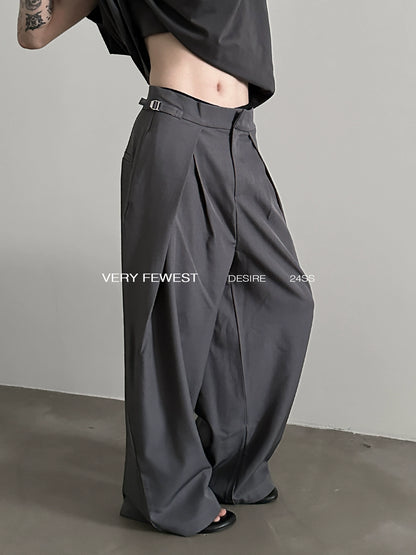 Drawstring Adjustable Tuck-in Wide Leg Trousers WN8887