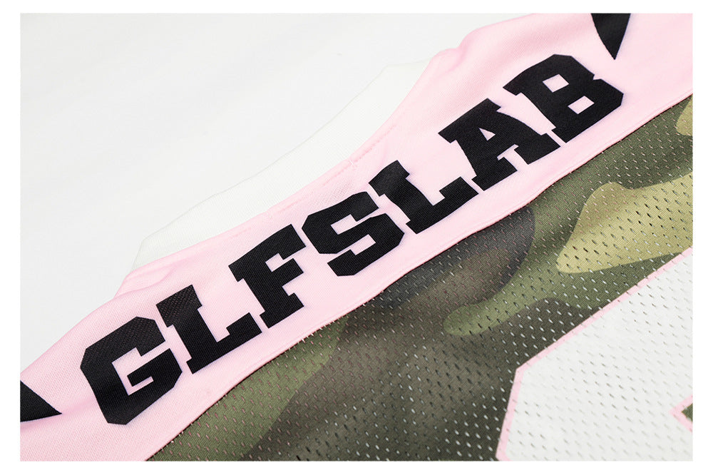 Sporty Pink Camo Star V-Neck Short Sleeve T-Shirt WN26507