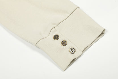 Henley Letter Studs Detail Long Sleeve T-Shirt WN25404